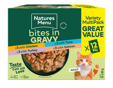 Load image into Gallery viewer, Cat Bites in Gravy Multipack 12 x 85g
