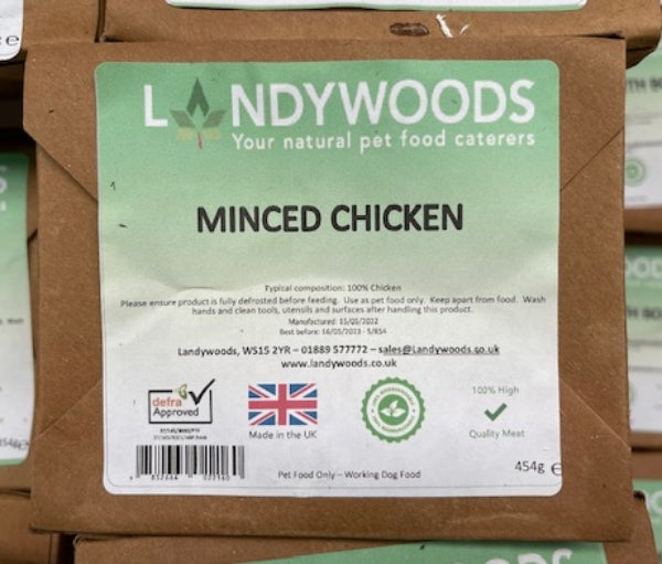 Raw Mince Chicken 454g at Wirral Dog Food