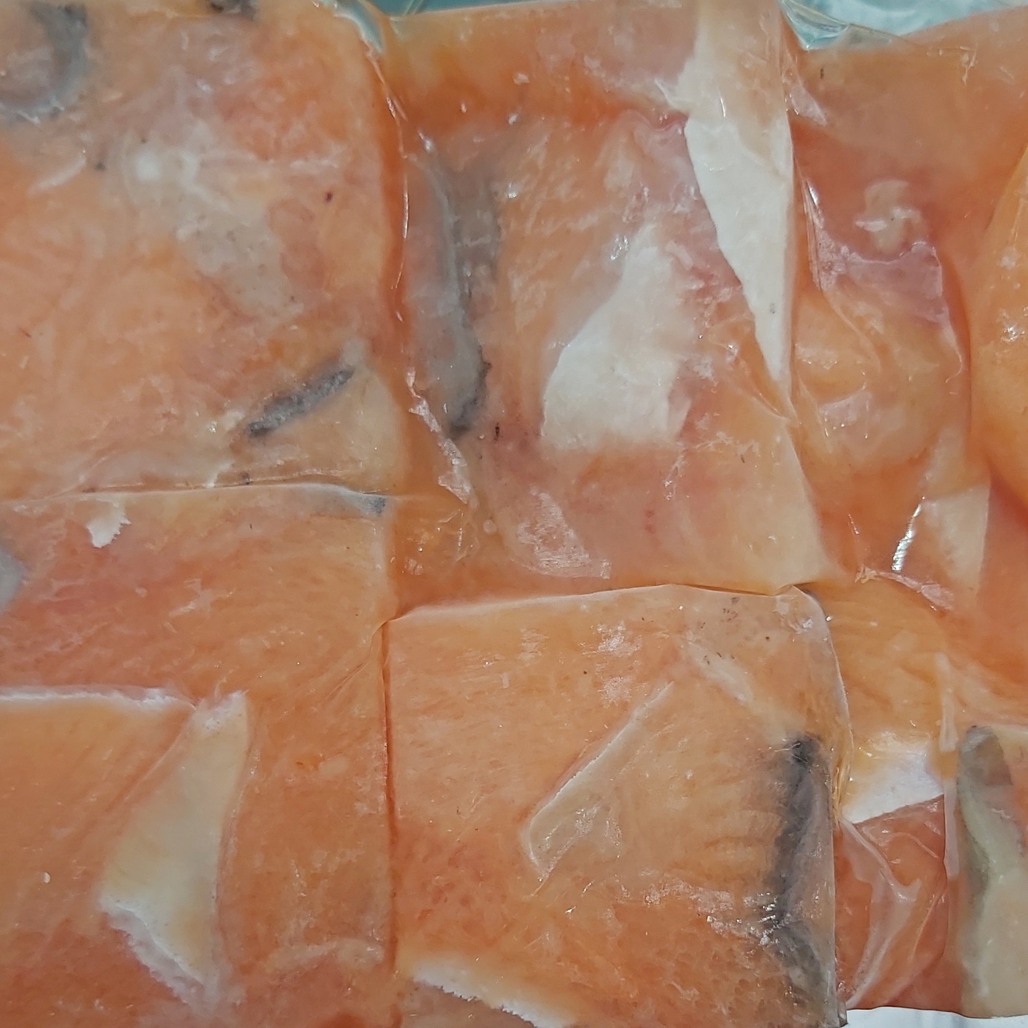 Raw Chunks of Salmon 1kg Raw Dog Food at Wirral Dog Food